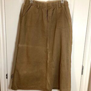 TZ Women's Brown Maxi Denim Pull-on Skirt Size L